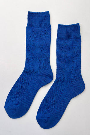 Modal Eyelet Socks in Cobalt