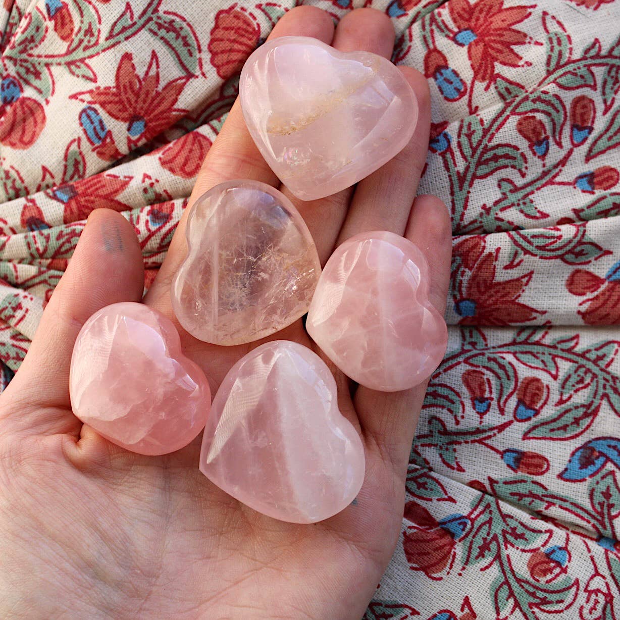 Rose Quartz Heart Lrg