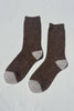 Wool Waffled Socks (wholesale): Brown / Oatmeal