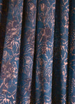 Handloom Block Print Curtain, Indigo Floral Panel | Haseena: 56