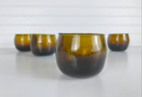 Moroccan Recycled Glass Stemless Goblet in Amber