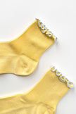The Petite Ruffled Modal Socks in Butter /  Blue