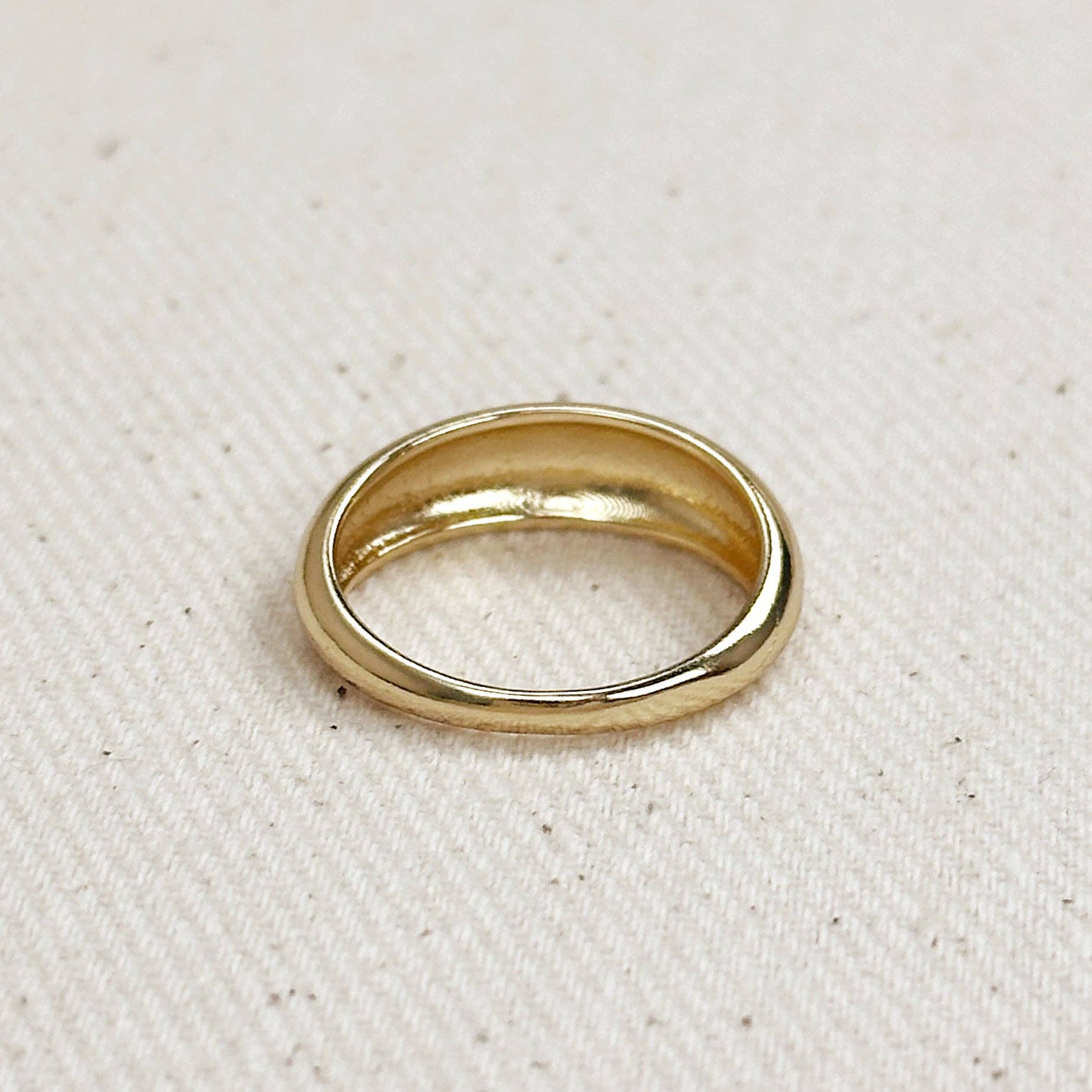 18k Gold Filled Mini Polished Dome Ring: 6.5