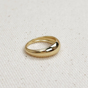 18k Gold Filled Mini Polished Dome Ring: 8