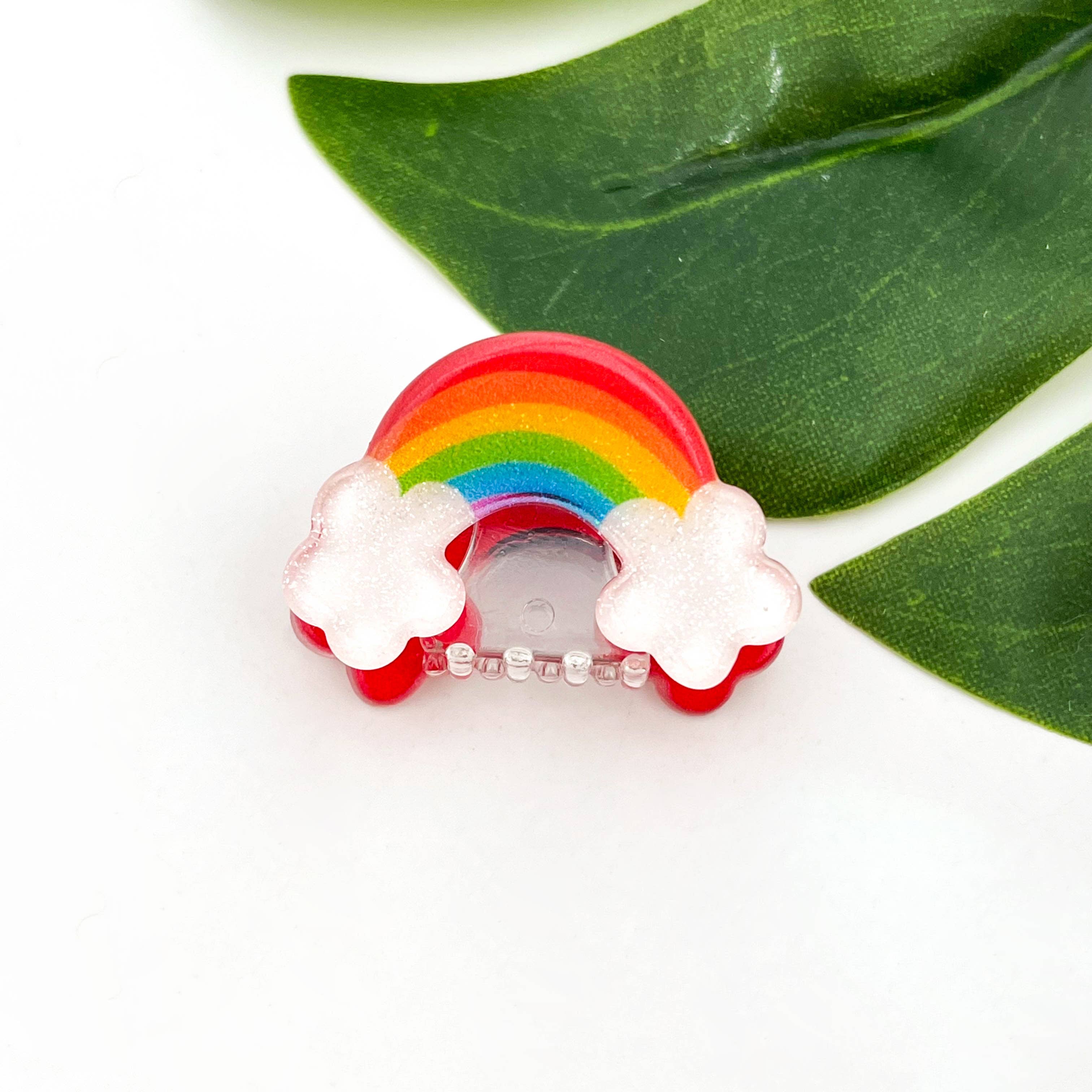 Mini Smiley Face Hair Claw Clip, Cute Floral Hair Clip: B