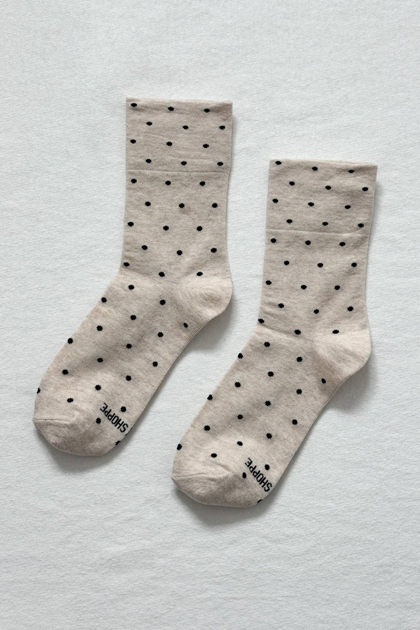 Sneaker Socks: Heart - Black / Cream
