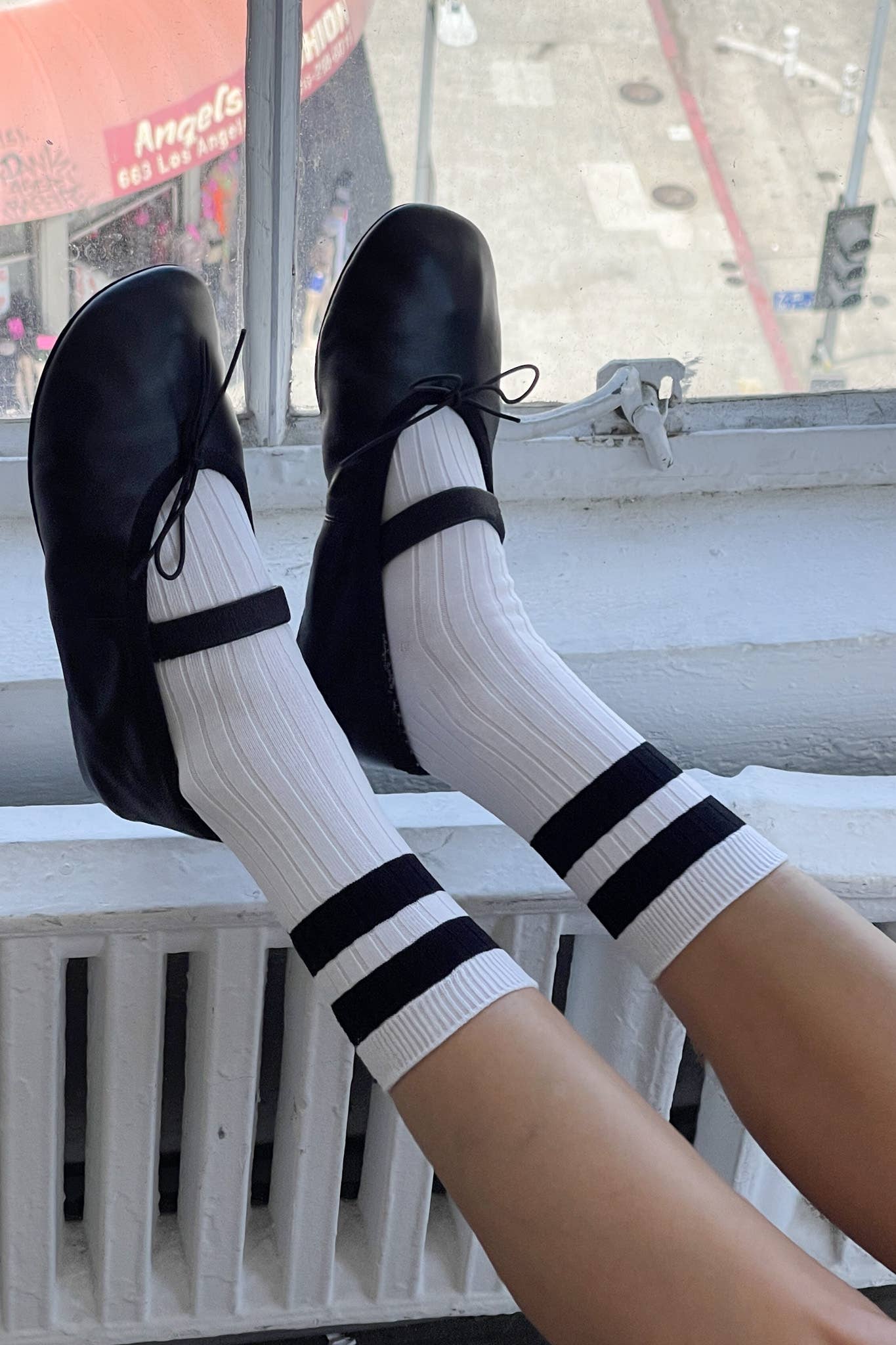 Her Socks - Varsity: Stone White