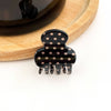 Classic Mini Polka Dot Hair Claw Clip, Cute Small Hair Clip: Black