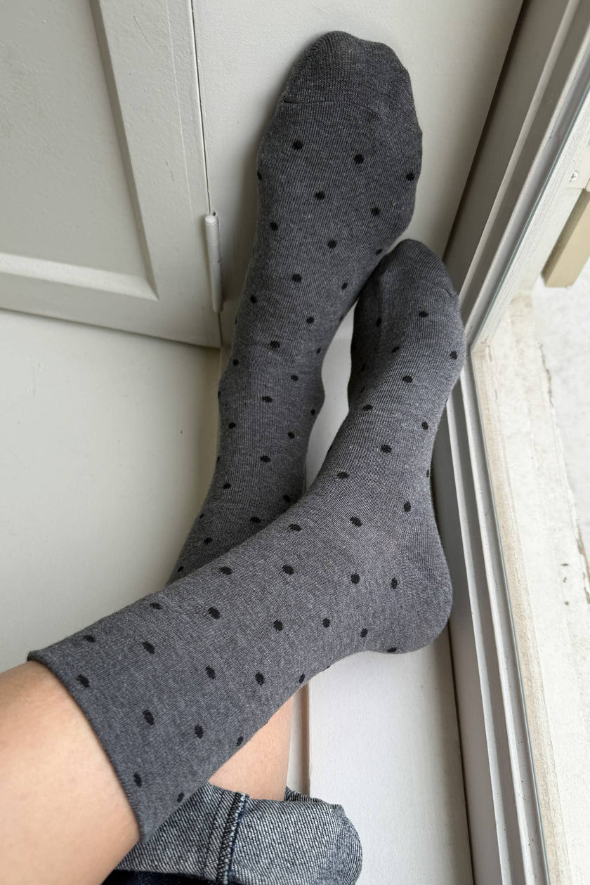 Sneaker Socks: Heart - Black / Cream