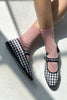 Embroidered Her Socks - Mercerized Combed Cotton Rib: Pink Water + Heart