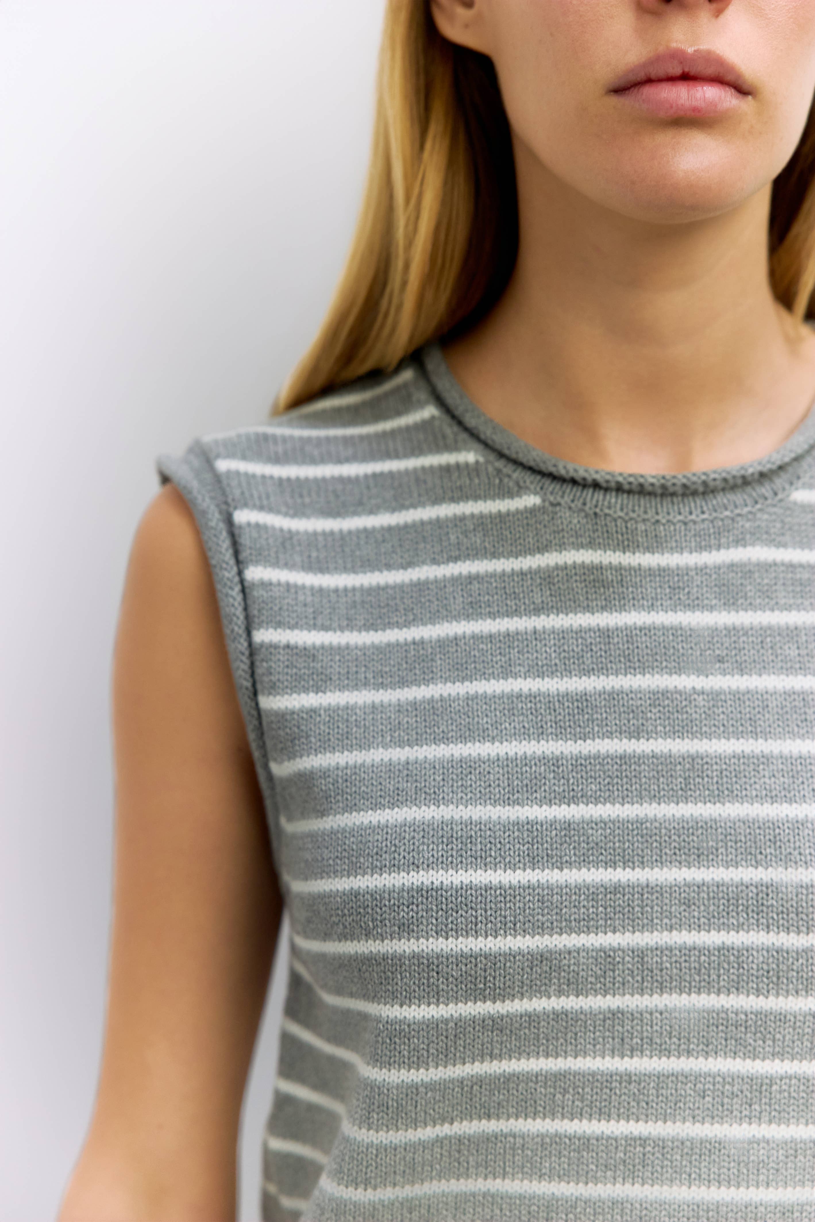 The Paulson Striped Sleeveless Knit Top