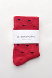 Heart Sneaker Socks (wholesale): TOMATO / NAVY