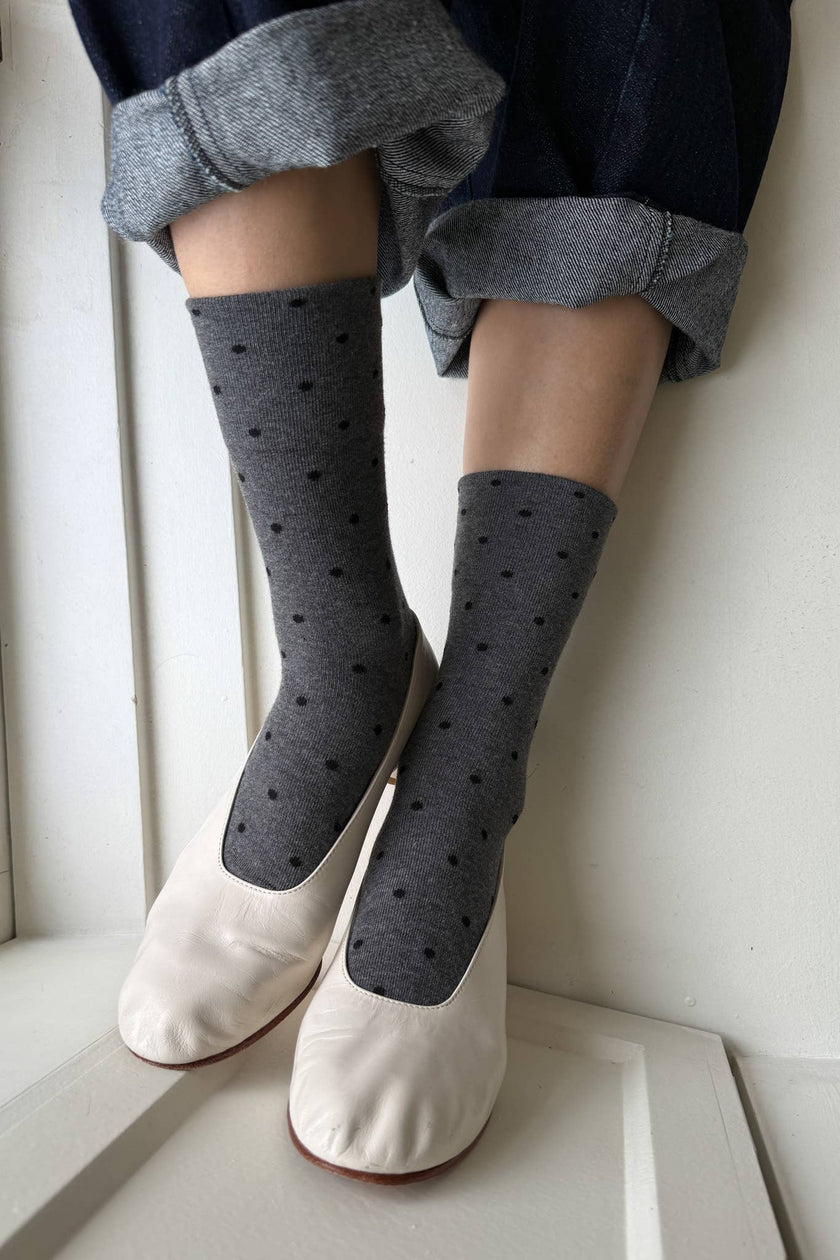 Sneaker Socks: Heart - Black / Cream