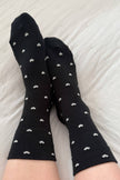 Heart Sneaker Socks (wholesale): TOMATO / NAVY