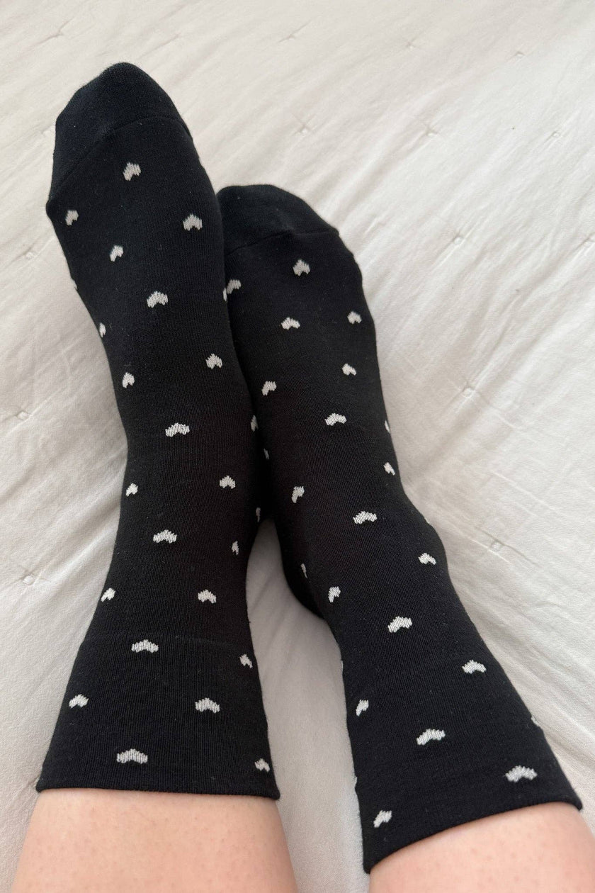 Heart Sneaker Socks (wholesale): TOMATO / NAVY