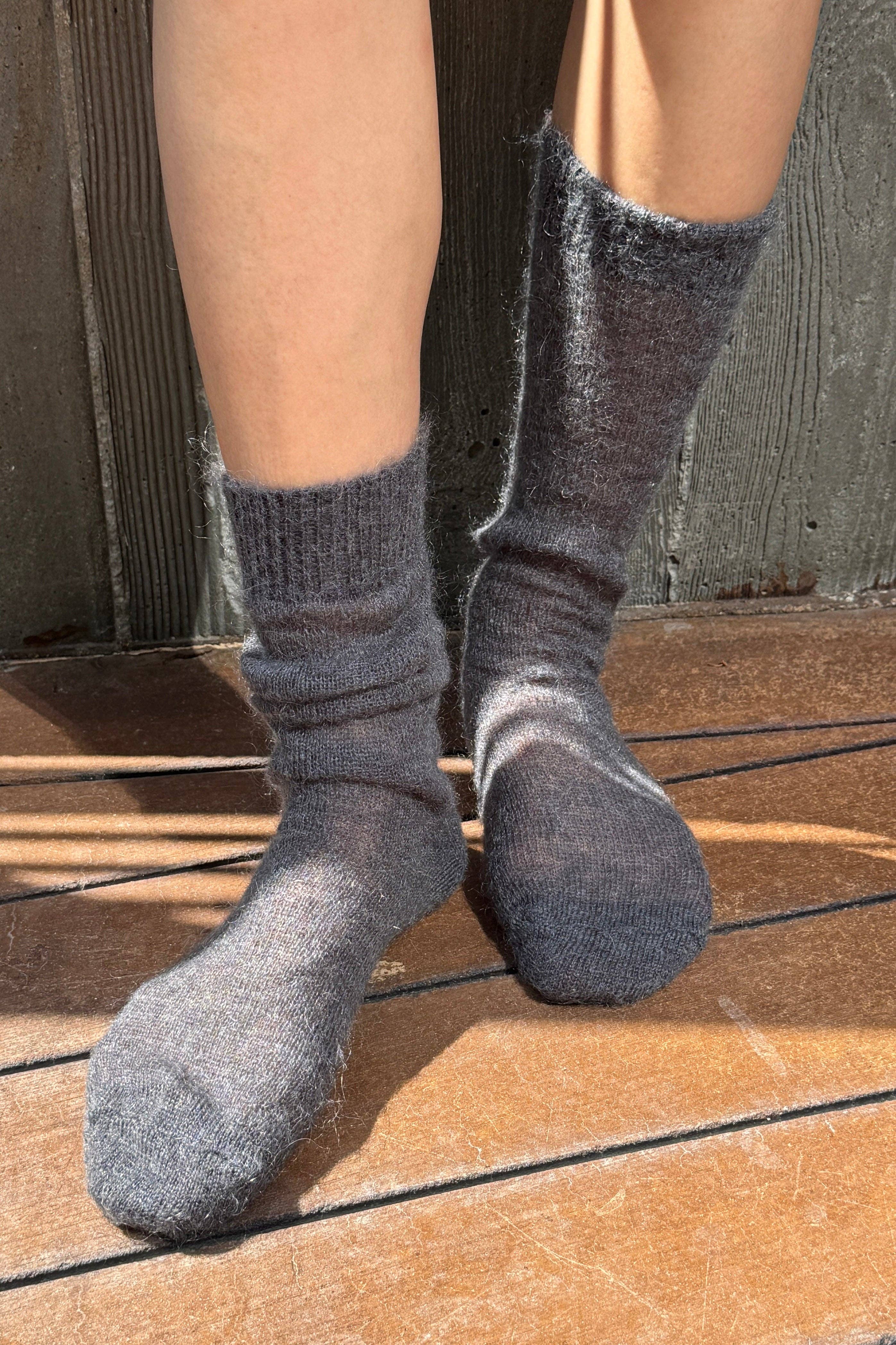 Mohair Veil Socks (wholesale): Mountain Olive