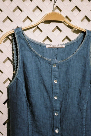 The Linen Pinafore: Blueberry / M