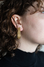 Load image into Gallery viewer, Gold Tone Chain Hoops
