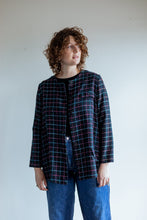 Load image into Gallery viewer, Lightweight Navy Mid Length Windowpane Jacket
