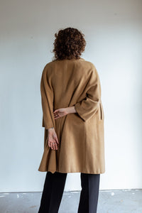 Vintage Beige Wool Overcoat