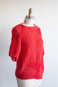 Red Knitted Short Sleeve