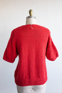 Red Knitted Short Sleeve
