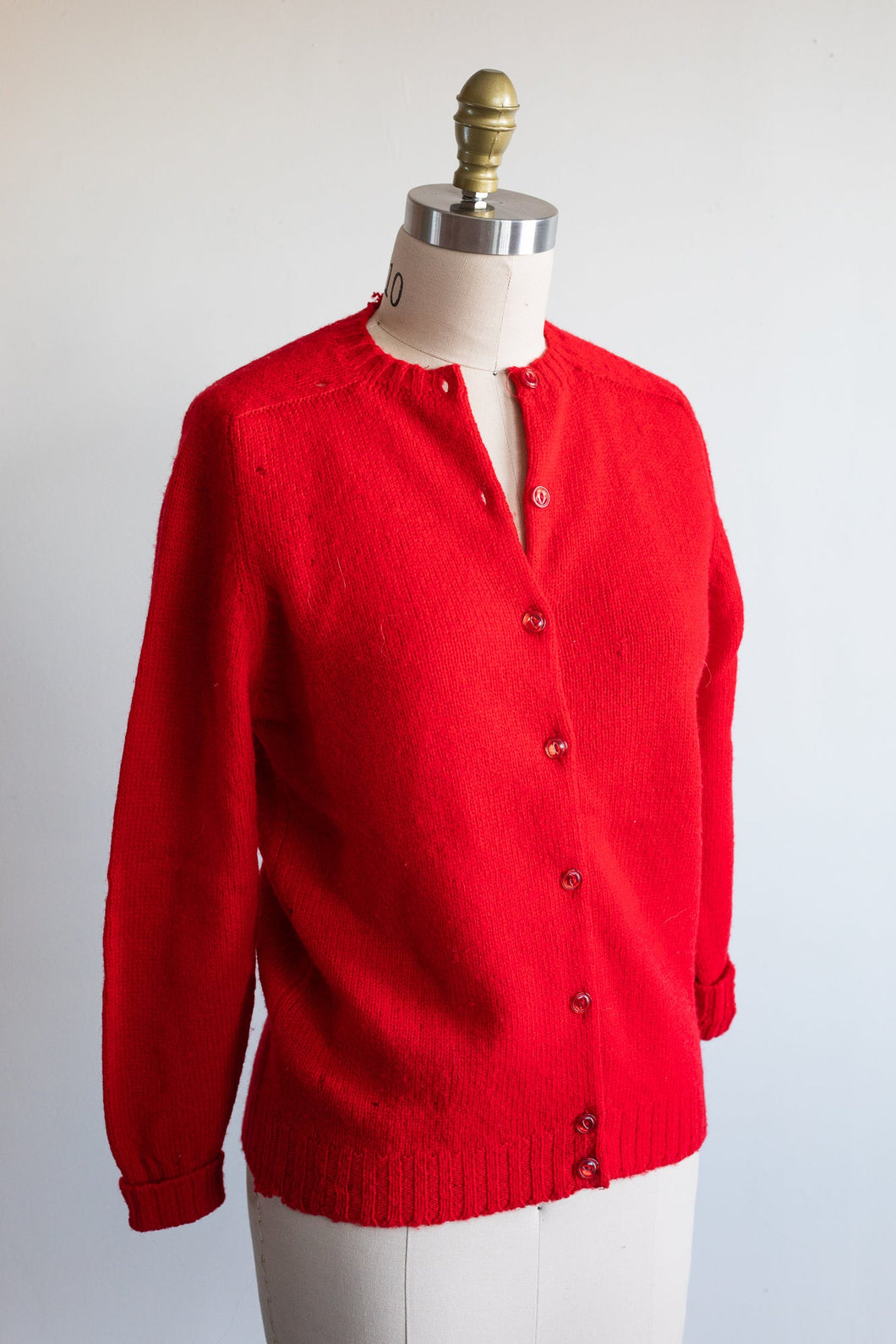 Red Wool Cardigan