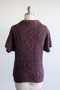 Blue And Orange Knitted Short Sleeve