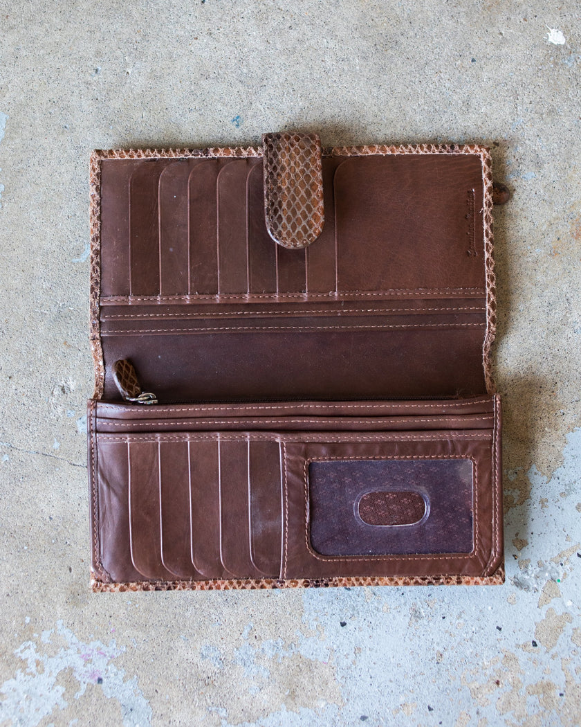 Vintage Faux Snake Genuie Leather Wallet
