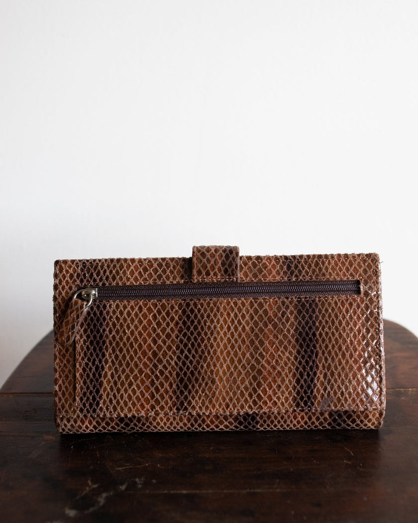 Vintage Faux Snake Genuie Leather Wallet