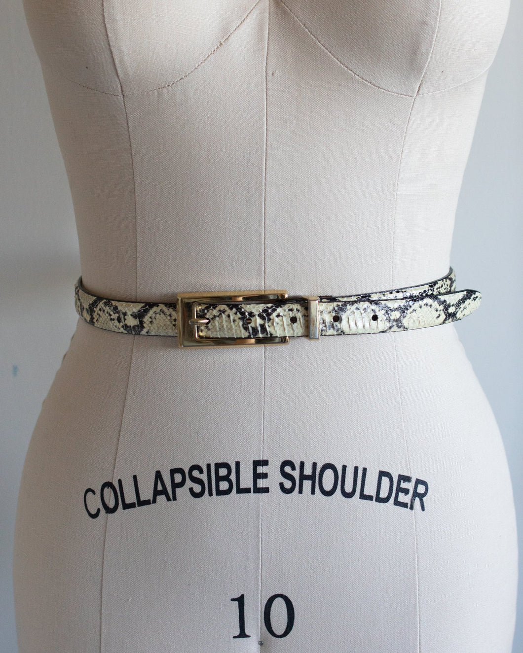 Black and White Snake and Gold Tone Belt