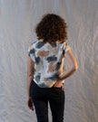 Short sleeve Alix top in hand painted mid weight linen