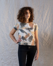 Load image into Gallery viewer, Short sleeve Alix top in hand painted mid weight linen
