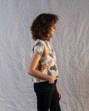 Load image into Gallery viewer, Short sleeve Alix top in hand painted mid weight linen
