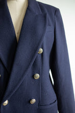 Load image into Gallery viewer, Navy Wool Double Breasted Blazer
