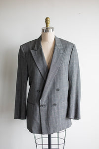 Christian Dior Double Breasted Gray Wool Blazer