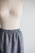 Load image into Gallery viewer, Midi Gray, Orange, Navy Wool Gather Skirt

