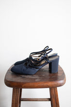 Load image into Gallery viewer, Navy Closed Toe Strappy Pumps | w8.5
