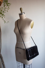 Load image into Gallery viewer, Black Patent Long Strap Shoulderbag
