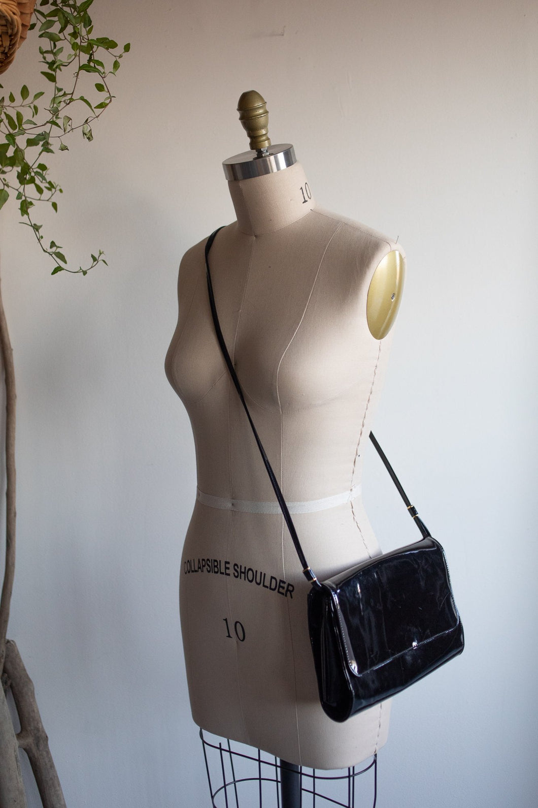 Black Patent Long Strap Shoulderbag