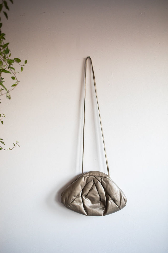 Vintage Padded Bronze Long Strap Shoulder Bag