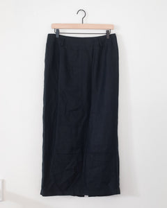 Black Linen Pencil Skirt