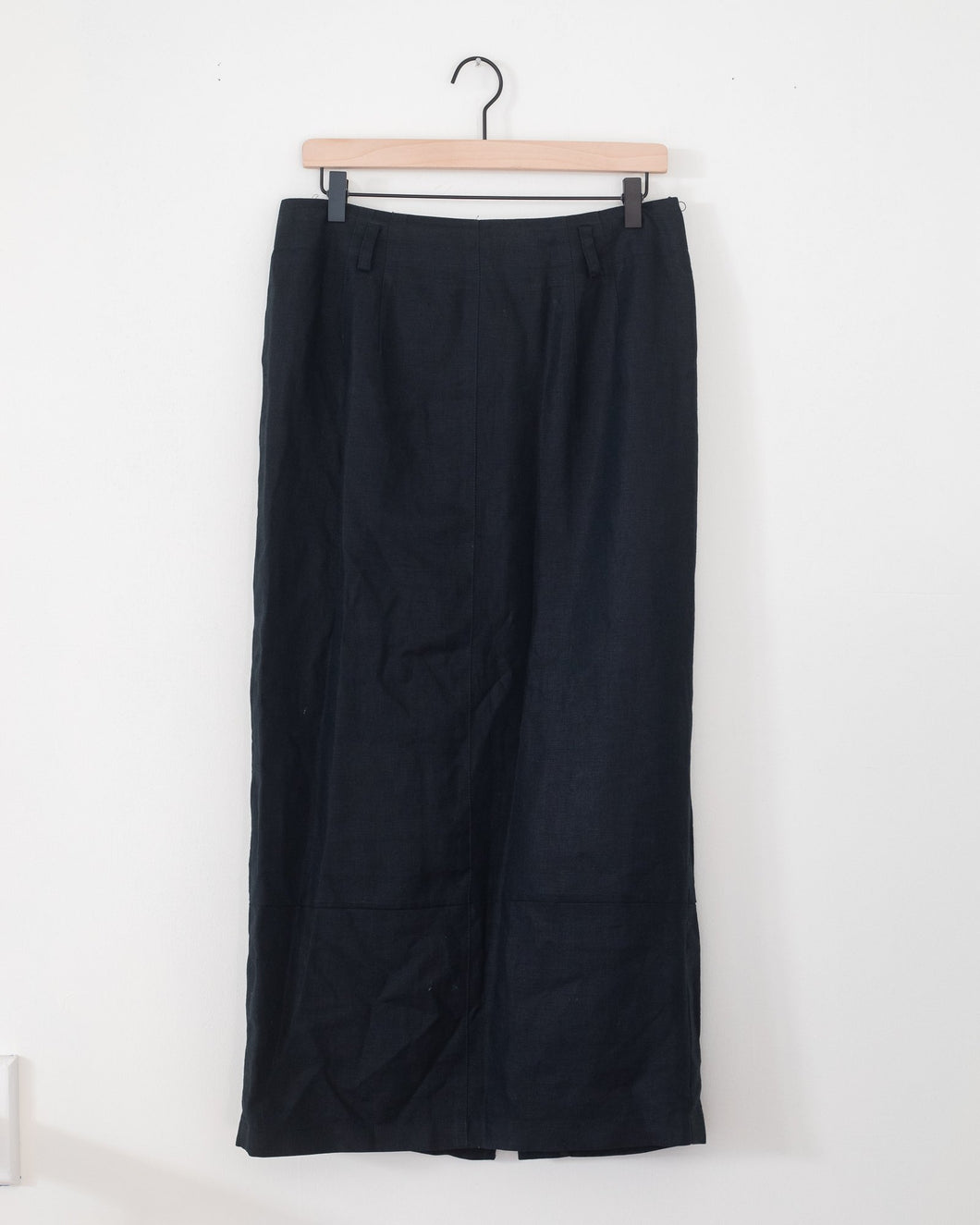 Black Linen Pencil Skirt