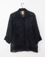 Load image into Gallery viewer, Black Sheer Buttonup
