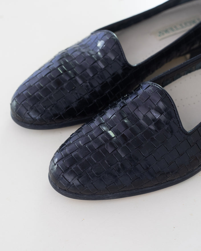 Black Woven Ballet Flats