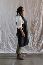 Load image into Gallery viewer, Kiki pinafore in black mid weight linen
