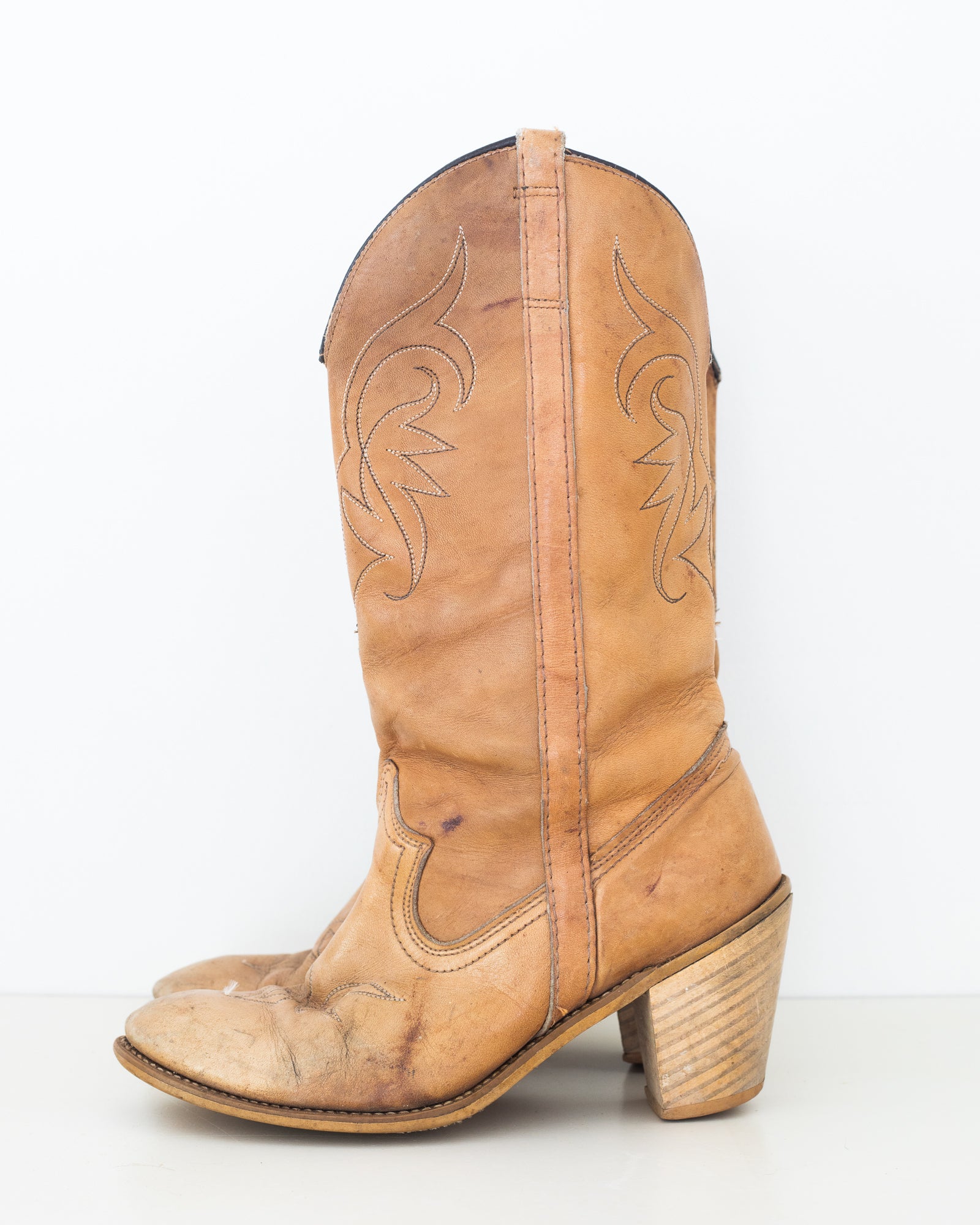 Women's Embroidered Chunky Heel Boots Fashion Slip Cowboy - Temu