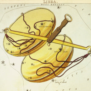 Vintage Libra Zodiac Astrology Sign Print from Urania’s Mirror Star Atlas 8”x10”